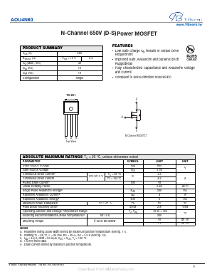 AOU4N60 Datasheet PDF VBsemi Electronics Co.,Ltd