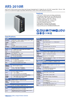 ARS-2010M Datasheet PDF Vecow Co., Ltd.