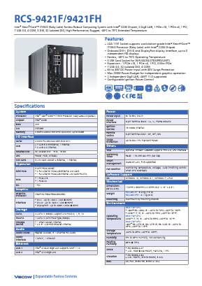 RCS-9421FH Datasheet PDF Vecow Co., Ltd.