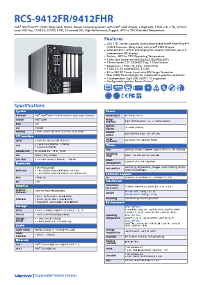 RCS-9412FR Datasheet PDF Vecow Co., Ltd.
