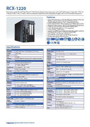 RCX-1220 Datasheet PDF Vecow Co., Ltd.