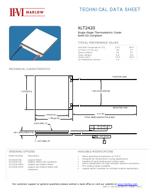 XLT2420-01L Datasheet PDF II-VI Marlow, Inc.