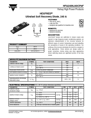 HFA240NJ40CPBF Datasheet PDF Vishay Siliconix