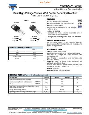 VT2060C-M3-4W Datasheet PDF Vishay Semiconductors