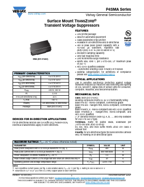 P4SMA100CA-E3/61 Datasheet PDF Vishay Semiconductors