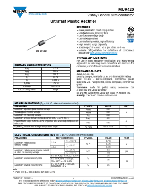 MUR420-E3/73 Datasheet PDF Vishay Semiconductors