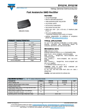 BYG21K-E3 Datasheet PDF Vishay Semiconductors