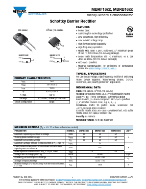 MBRB1635HE3_B/P Datasheet PDF Vishay Semiconductors