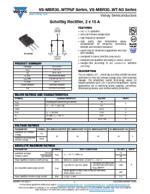 VS-MBR3035WT-N3 Datasheet PDF Vishay Semiconductors
