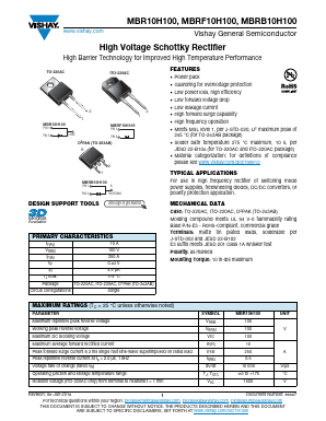 MBR10H100 Datasheet PDF Vishay Semiconductors