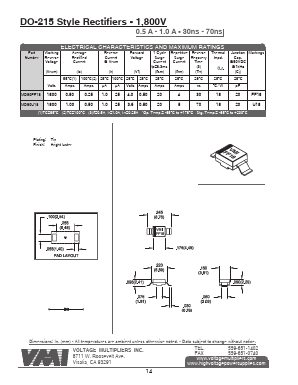 MD90FF18 Datasheet PDF Voltage Multipliers Inc