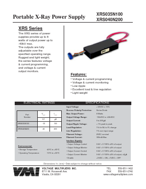 XRS040N200 Datasheet PDF Voltage Multipliers Inc
