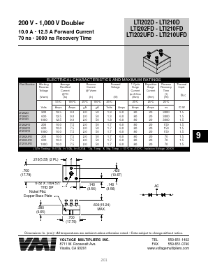 LTI206D Datasheet PDF Voltage Multipliers Inc