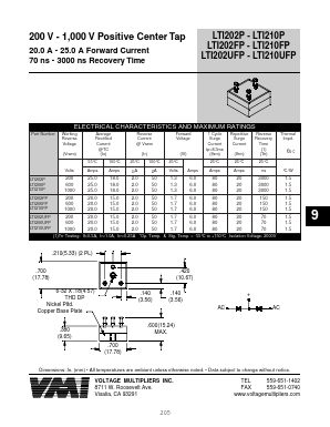 LTI202FP Datasheet PDF Voltage Multipliers Inc