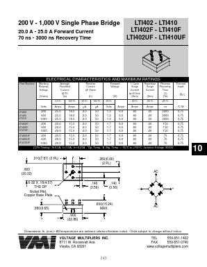 LTI1402F Datasheet PDF Voltage Multipliers Inc