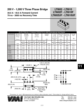 LTI610F Datasheet PDF Voltage Multipliers Inc