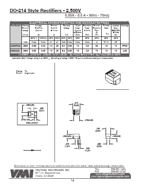 MD90FF25J Datasheet PDF Voltage Multipliers Inc