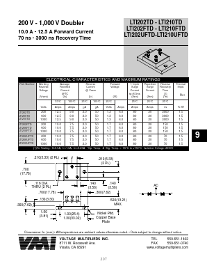 LTI206TD Datasheet PDF Voltage Multipliers Inc