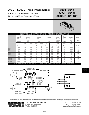 3210F Datasheet PDF Voltage Multipliers Inc
