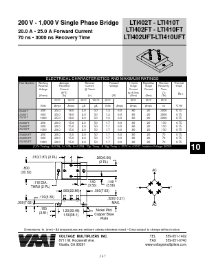 LTI410T Datasheet PDF Voltage Multipliers Inc