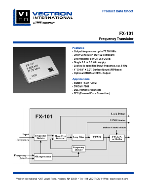 FX-101-CFF-A4X Datasheet PDF Vectron International