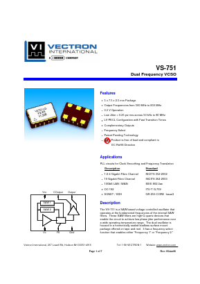VS-751 Datasheet PDF Vectron International
