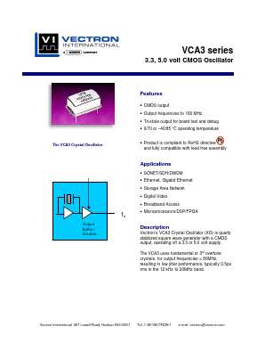 VCA3-A6A-25M00 Datasheet PDF Vectron International