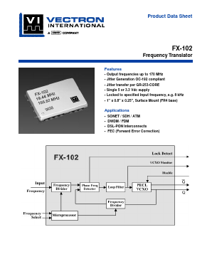 FX-102-CFF-D352 Datasheet PDF Vectron International