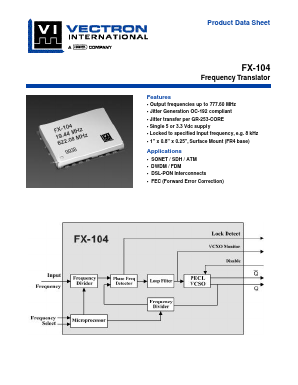 FX-104-CFF-D35S Datasheet PDF Vectron International