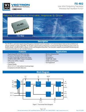 FX-402-ECE-SB Datasheet PDF Vectron International