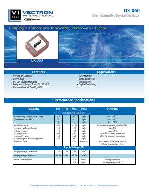 OX-0600-AEJ7090-4M0000000 Datasheet PDF Vectron International