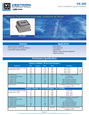 OX-2001-DAE-2080 Datasheet PDF Vectron International