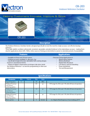 OX-2031-DEE-1080-10M0000000 Datasheet PDF Vectron International