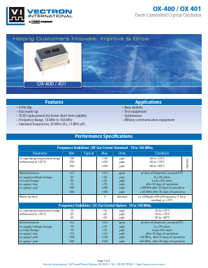 OX-4011-DAE-1070 Datasheet PDF Vectron International