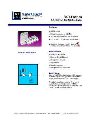 VCA1-F5B-25M00 Datasheet PDF Vectron International
