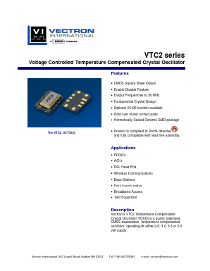 VTC2-J02E-20M000 Datasheet PDF Vectron International