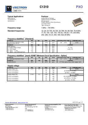 C1310A1 Datasheet PDF Vectron International