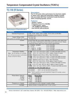TC140 Datasheet PDF Vectron International