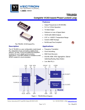 TRU050-TDLGB Datasheet PDF Vectron International