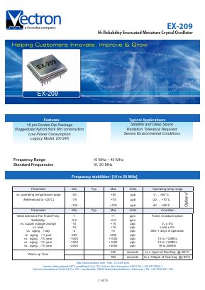EX-209-CHF-157FB Datasheet PDF Vectron International