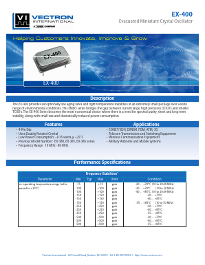 EX-400 Datasheet PDF Vectron International