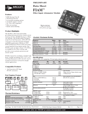 FIAM2T12 Datasheet PDF Vicor