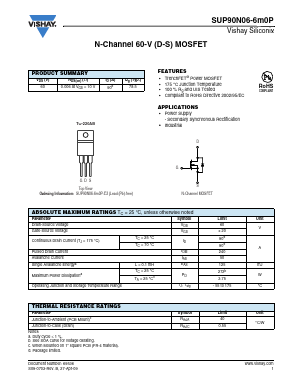 SUP90N06-6M0P Datasheet PDF Vishay Semiconductors
