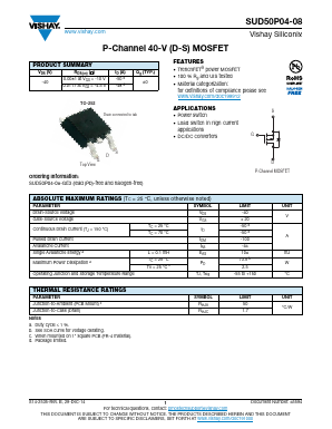 SUD50P04-08 Datasheet PDF Vishay Semiconductors