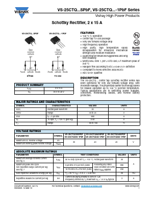 VS-25CTQ045SPBF Datasheet PDF Vishay Semiconductors