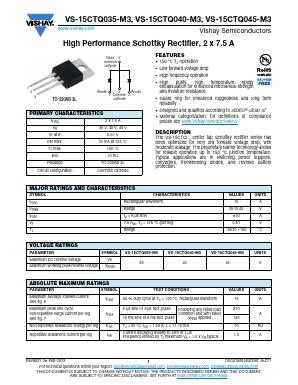15CTQ035-M3 Datasheet PDF Vishay Semiconductors