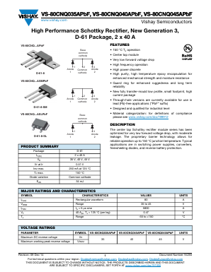 80CNQ035PBF Datasheet PDF Vishay Semiconductors