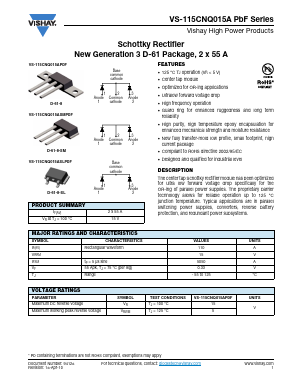 115CNQ015ASMPBF Datasheet PDF Vishay Semiconductors