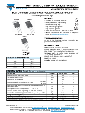 MBRF10H150CT-E3/45 Datasheet PDF Vishay Semiconductors