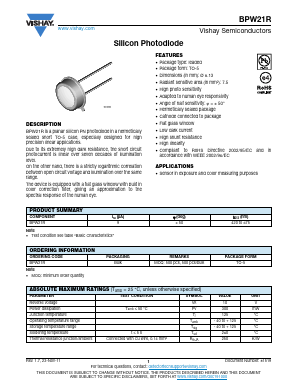 BPW21R Datasheet PDF Vishay Semiconductors